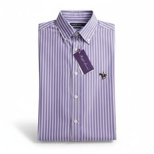 NWT Ralph Lauren Purple Label Button Down Shirt Mens XXL Stripes Limited Edition